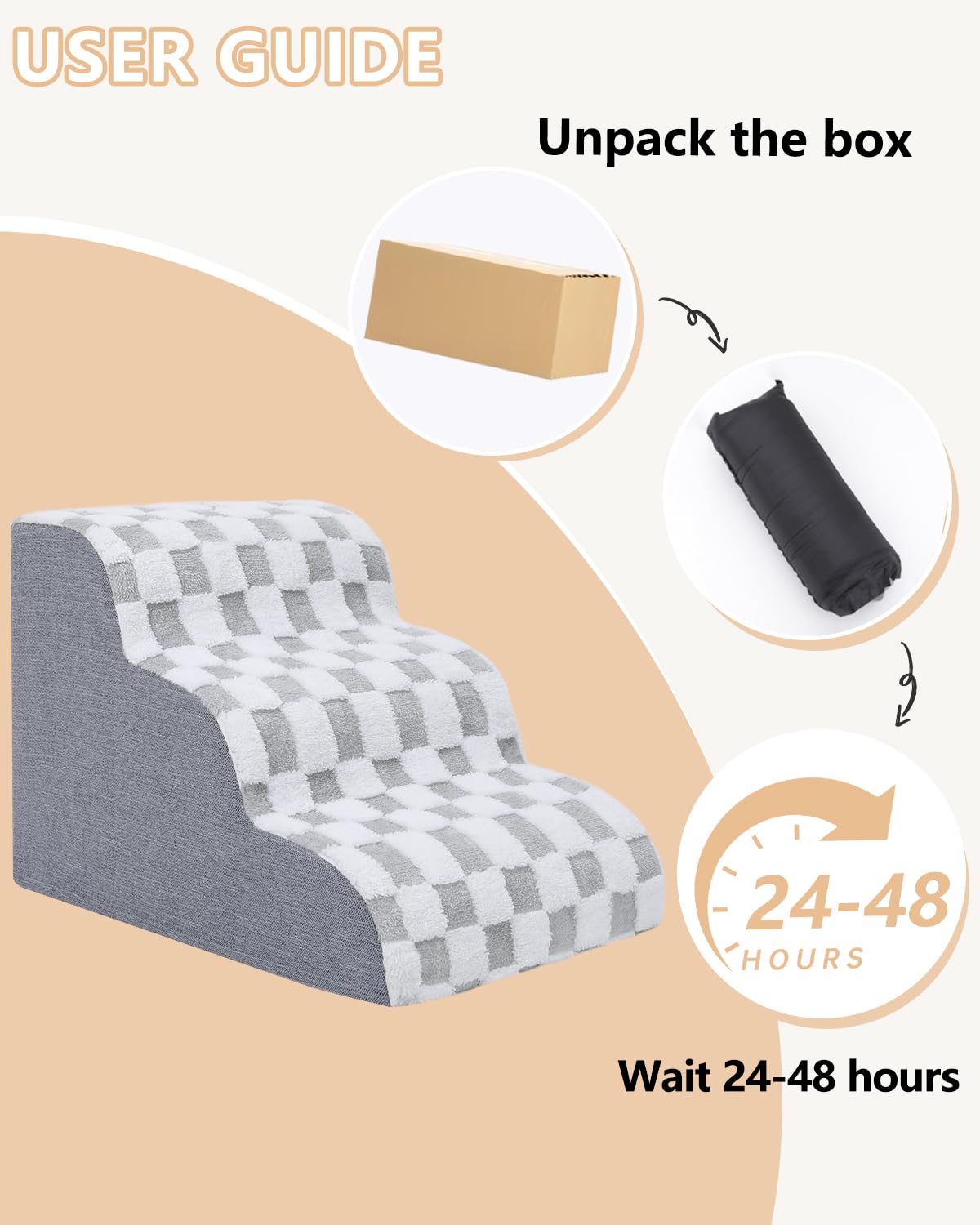 KSIIA dog stairs on sofa enable easy access for pets.
