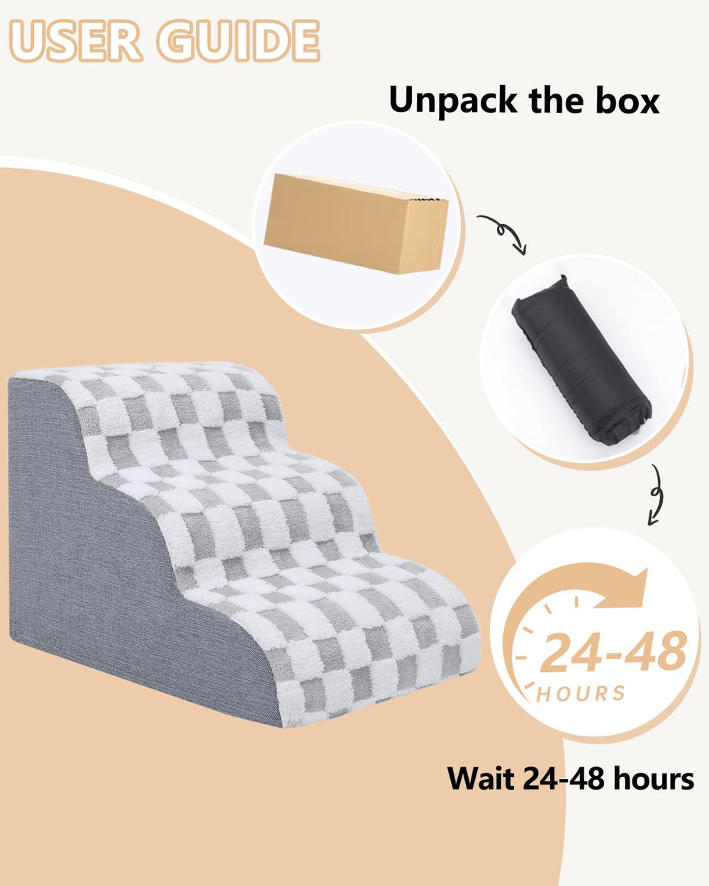KSIIA dog stairs on sofa enable easy access for pets.
