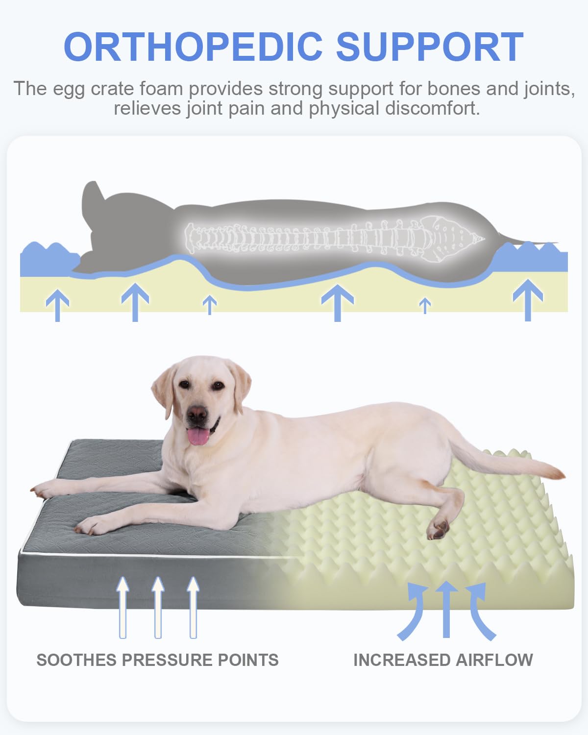 KSIIA bed with removable washable cover and easy zipper access.