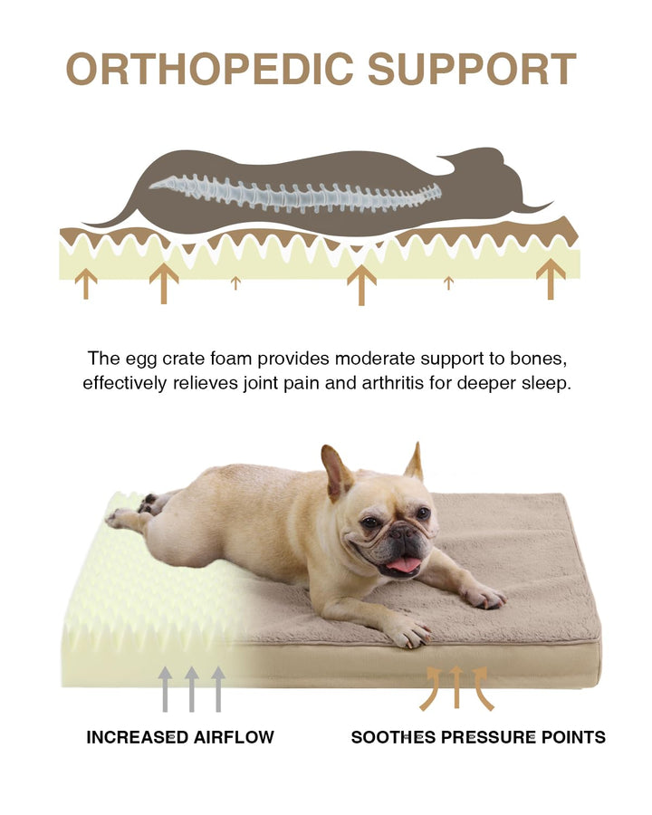 KSIIA orthopedic dog bed egg crate foam supports joints