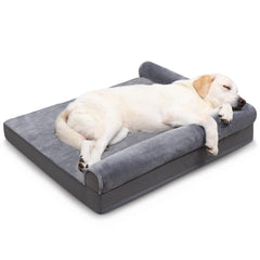 KSIIA orthopedic dog bed with waterproof gray surface for easy cleaning