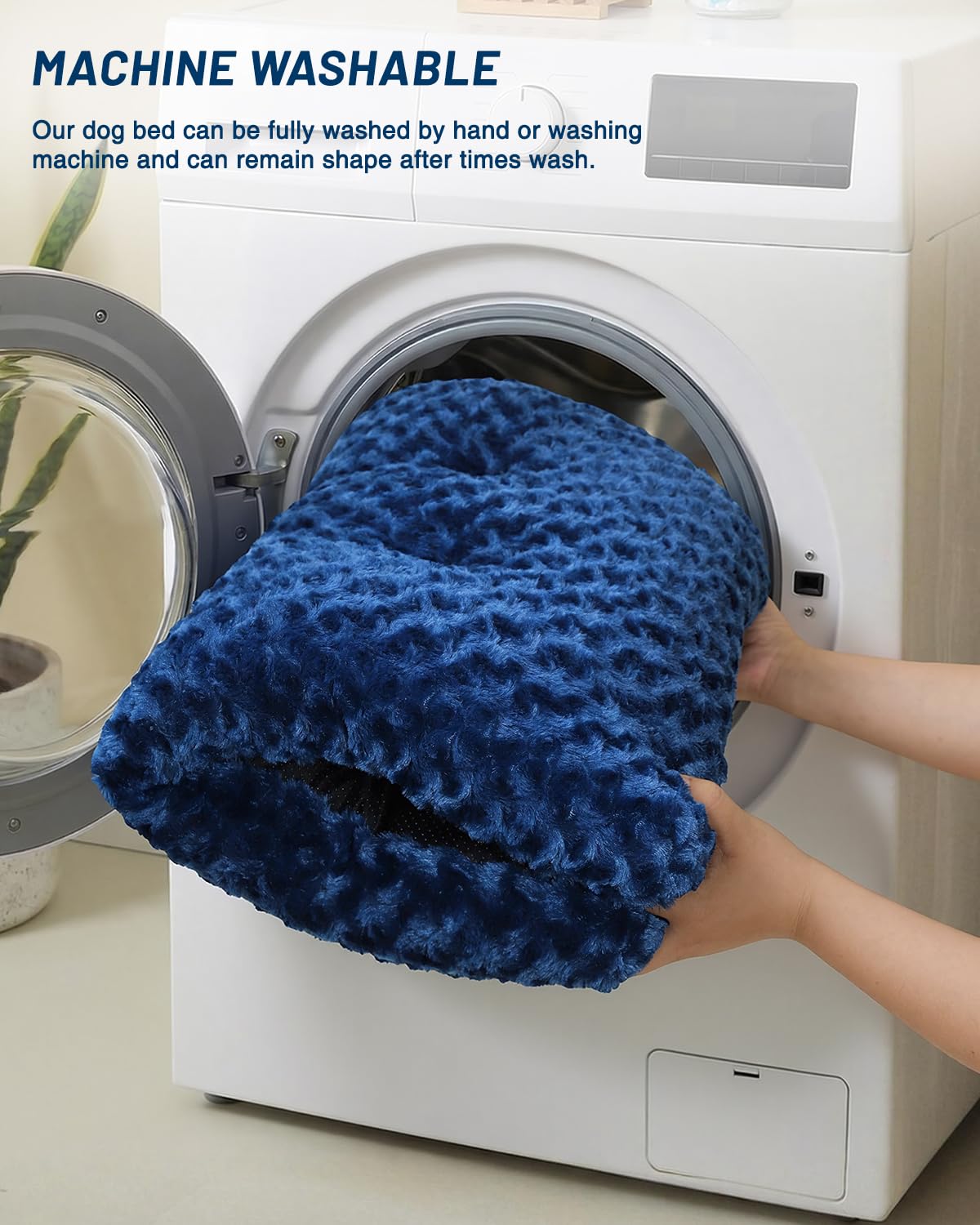 KSIIA washable dog bed anti-slip bottom designed to stay in place