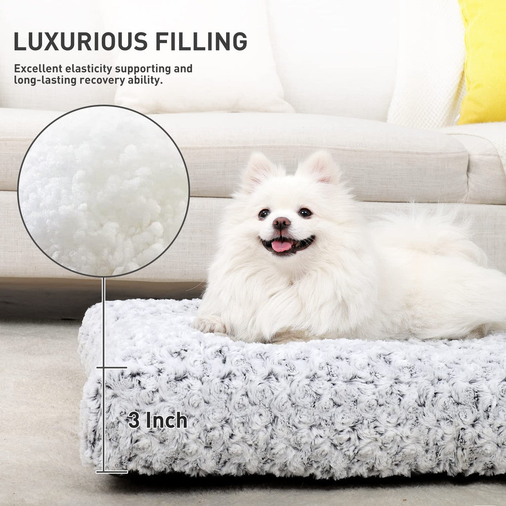 KSIIA washable dog bed deluxe anti-slip bottom keeps bed stable.