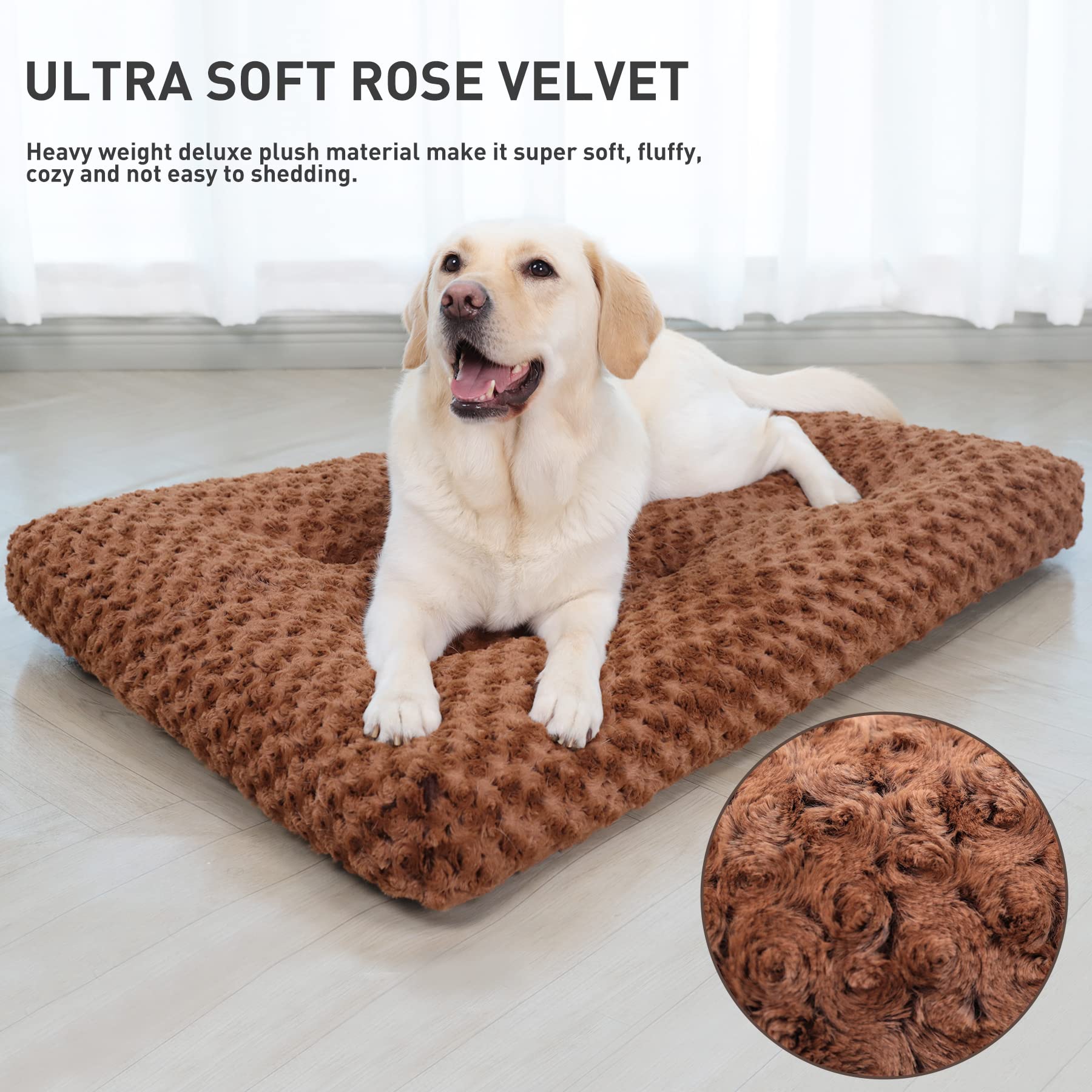 KSIIA washable dog bed top view showing plush surface and comfort.