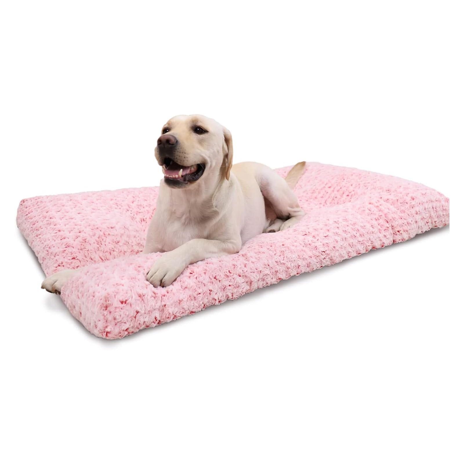 KSIIA rose velvet plush dog bed close-up showing soft comfort for joints
