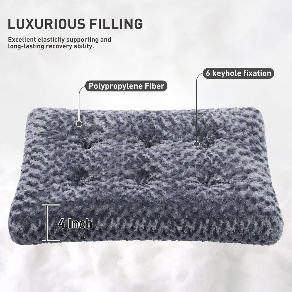 KSIIA washable dog bed deluxe plush side view highlights sturdy support for joints