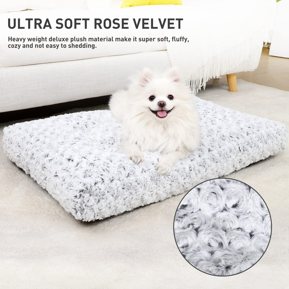 KSIIA washable dog bed deluxe rose plush, side profile shows soft surface.