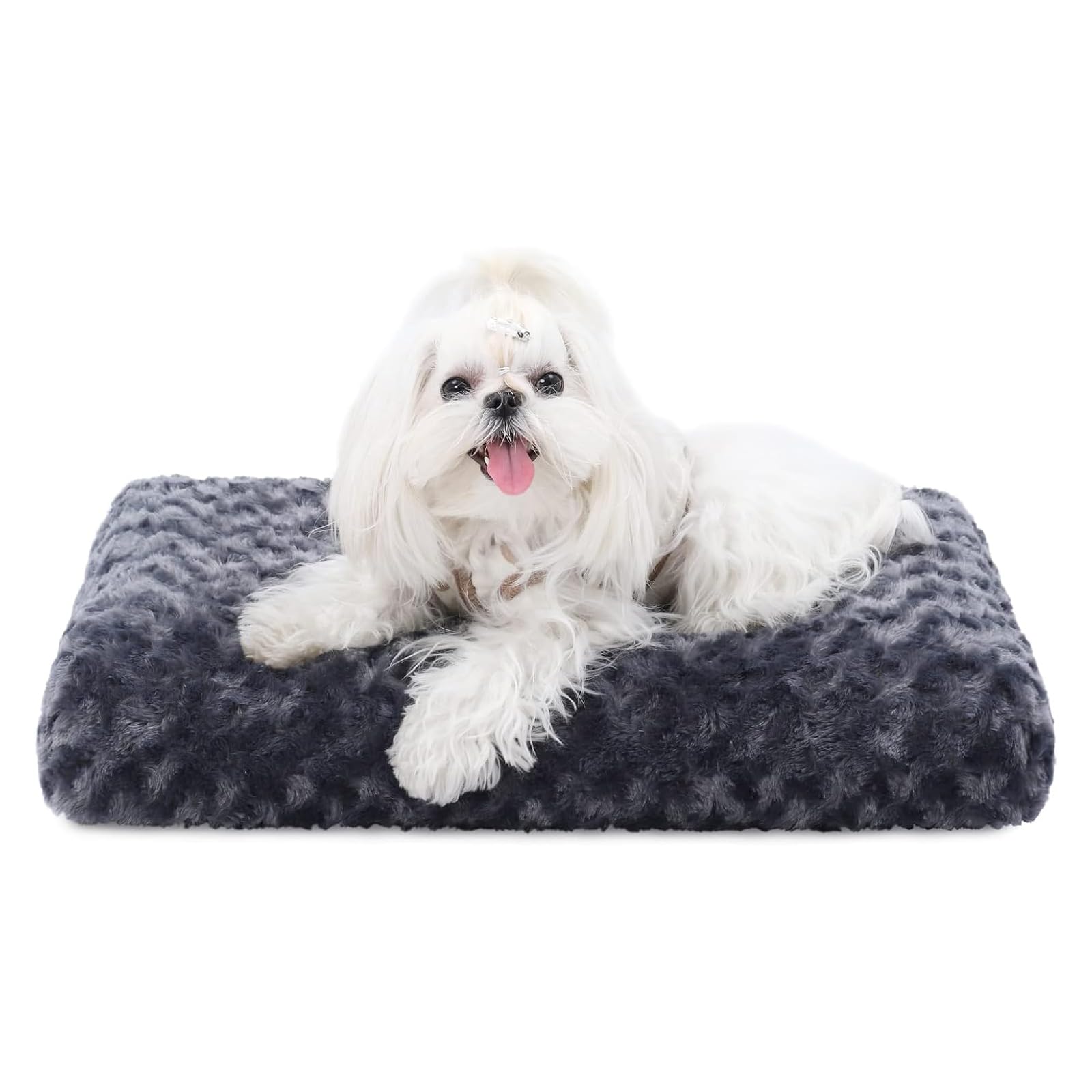 KSIIA washable dog bed close-up shows plush rose velvet for cozy comfort.