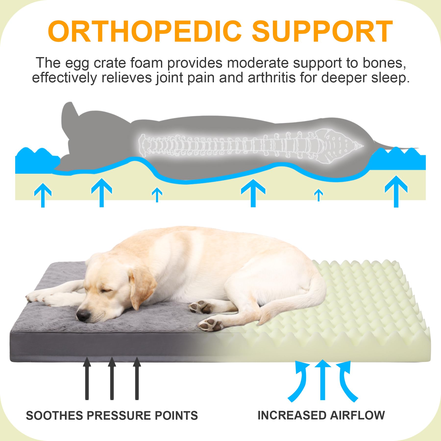 KSIIA waterproof sleep area protects foam for easier cleaning