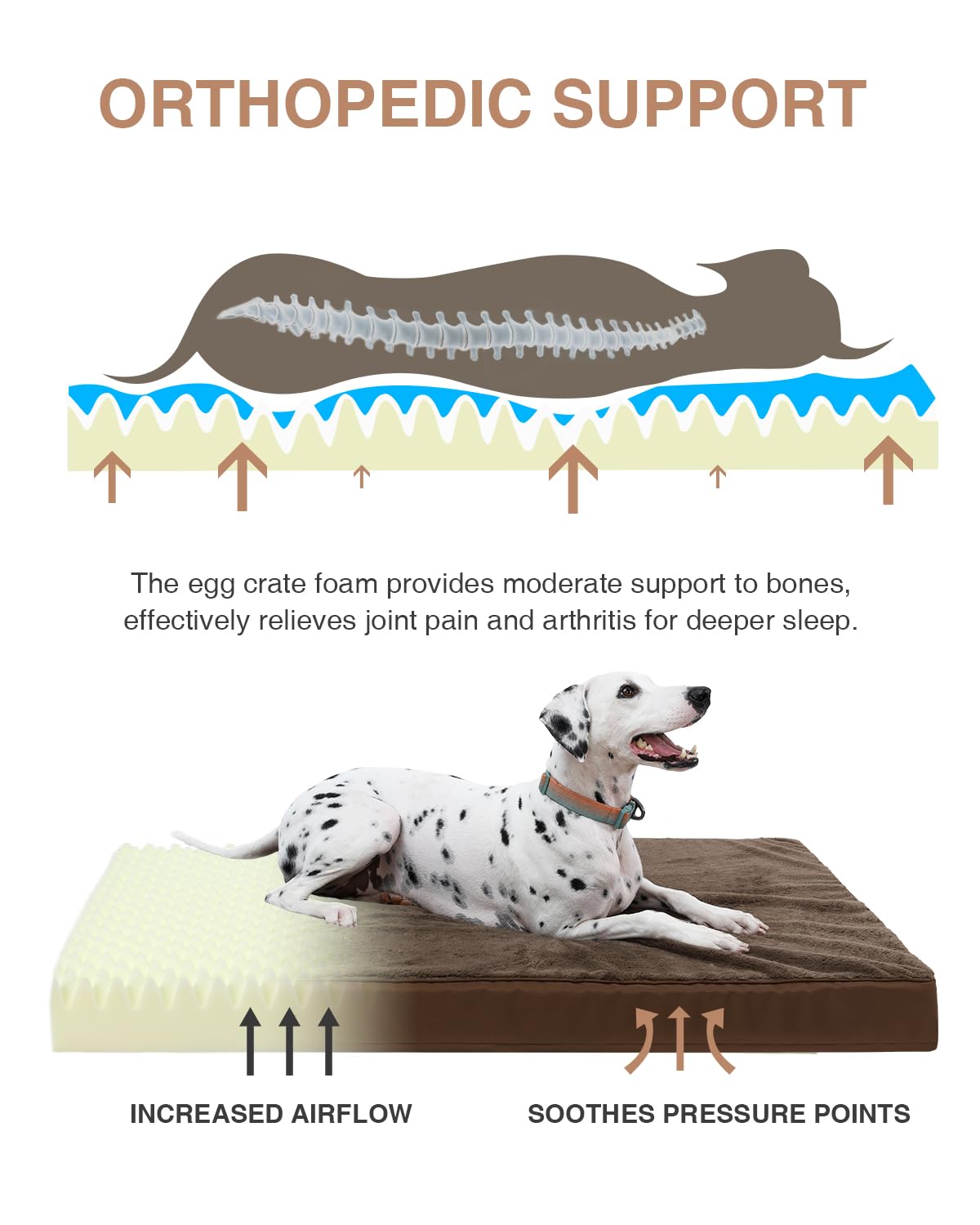 KSIIA waterproof dog bed outer cover keeps foam dry and easy to clean