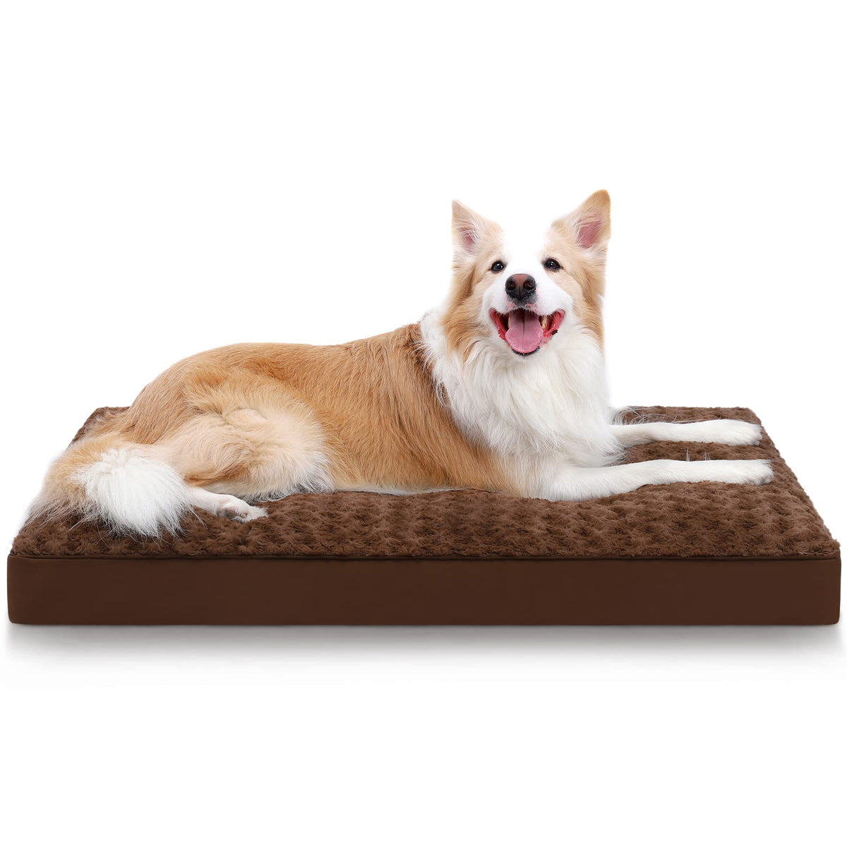 KSIIA dog crate bed with rose velvet surface offers cozy feel and waterproof protection