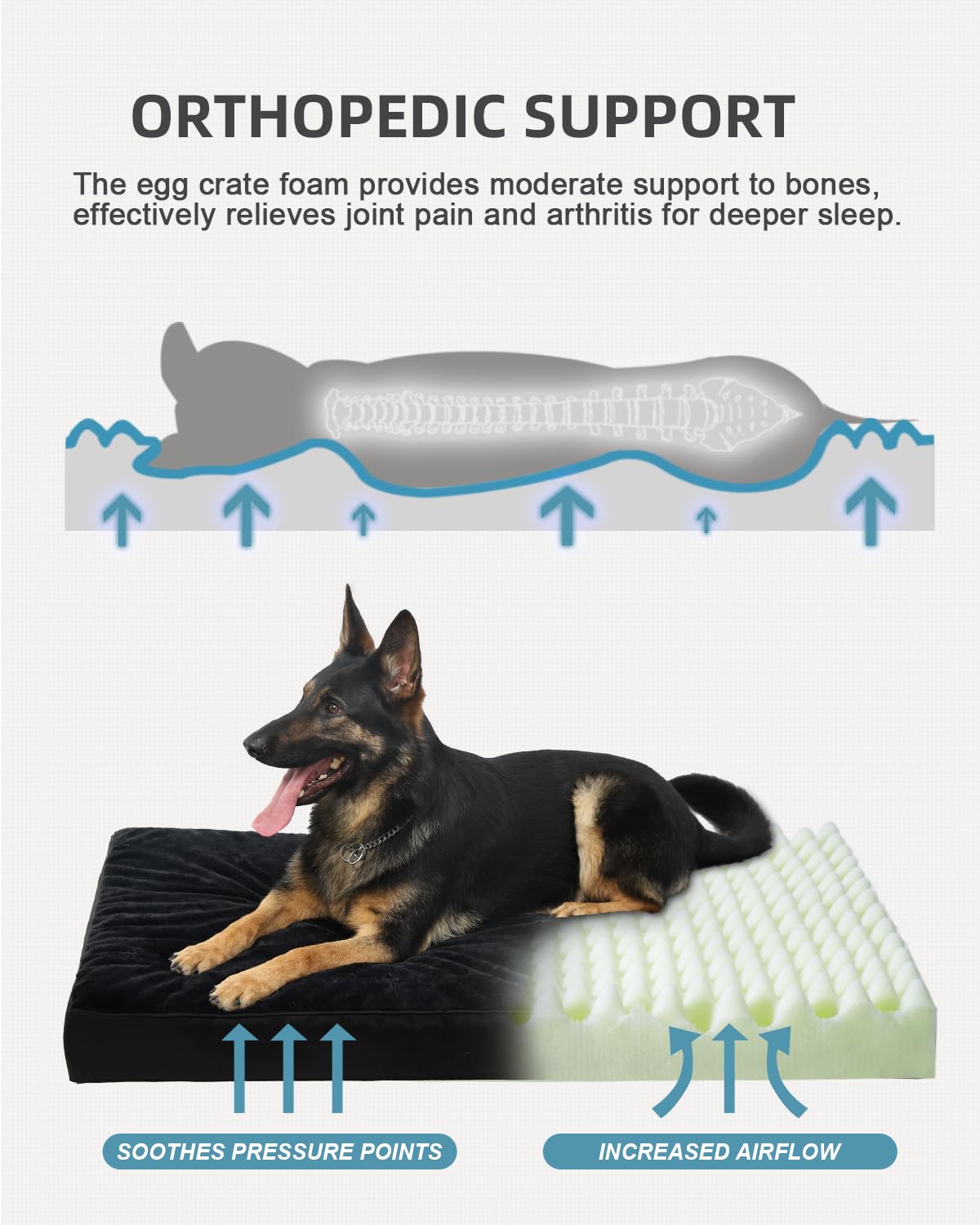 KSIIA waterproof layer protects the foam to keep the bed clean and dry.