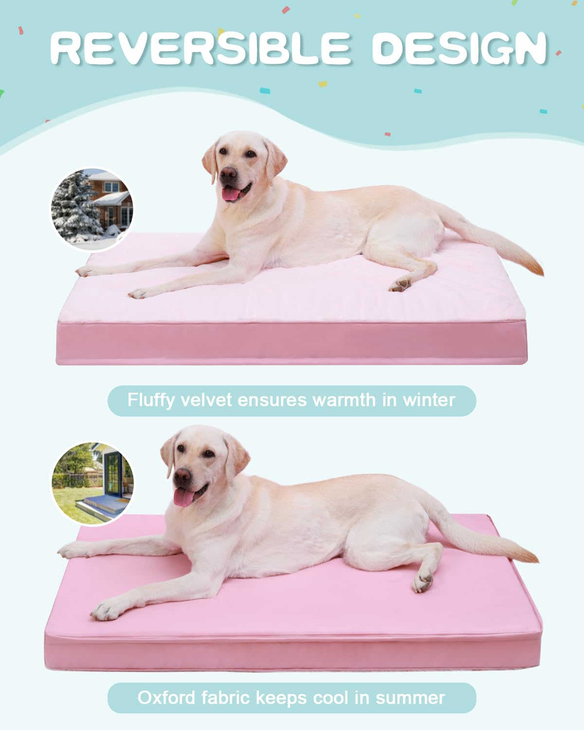 KSIIA two-sided pink bed surface with plush and durable fabric