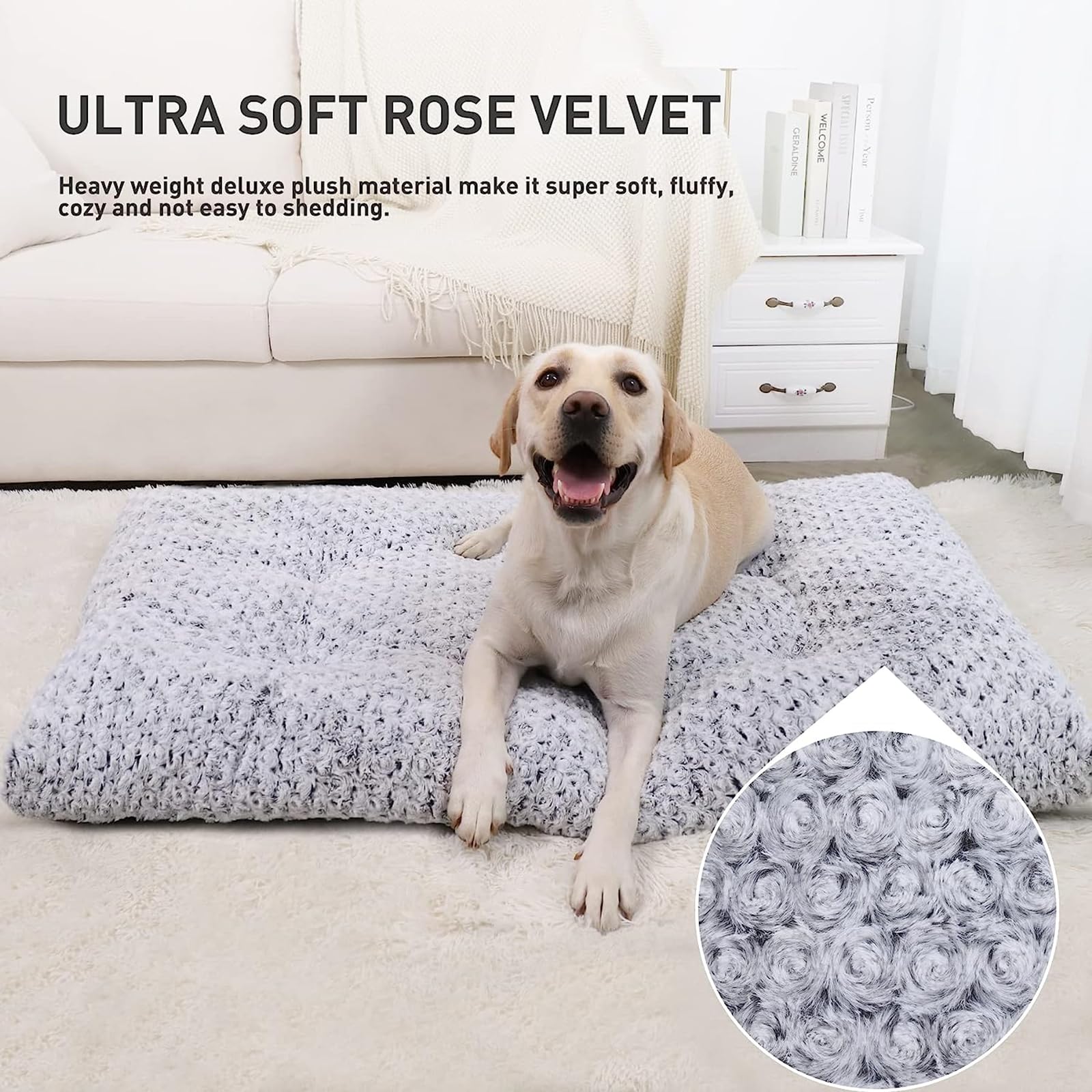 KSIIA rose velvet ultra-soft bed providing warmth and comfort for pets.