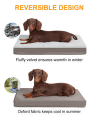 KSIIA two-sided bed with plush and Oxford fabrics for warmth and durability.