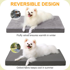 KSIIA two-sided plush velvet and cool Oxford fabric dog bed
