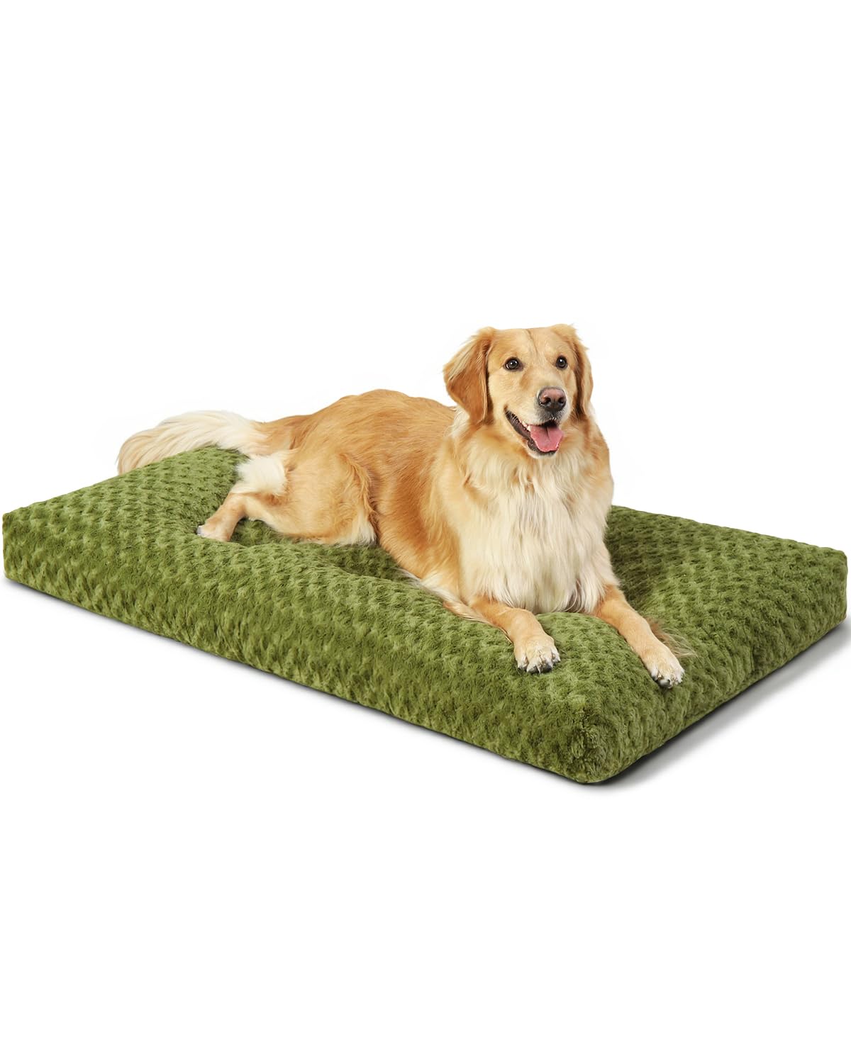 KSIIA washable dog bed with rose plush fabric for cozy, easy-clean comfort.