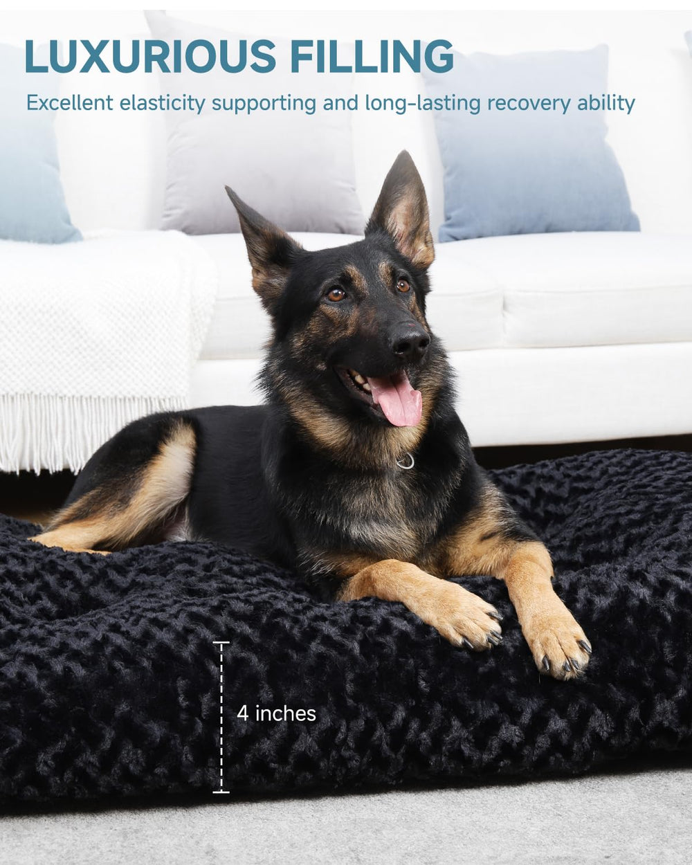 KSIIA Washable Dog Bed ultra-soft rose plush delivers cozy comfort