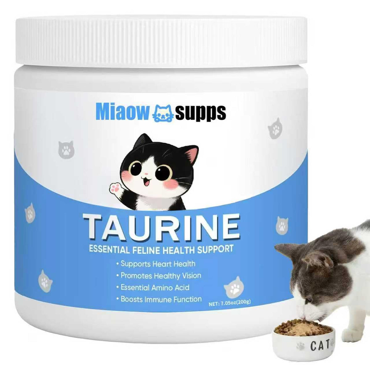 Ksjue Kittysupps taurine powder bottle for daily cat wellness