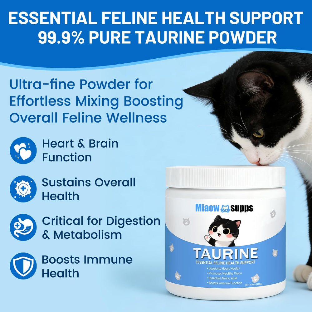 Ksjue Kittysupps taurine powder with 2 g scoop for easy dosing