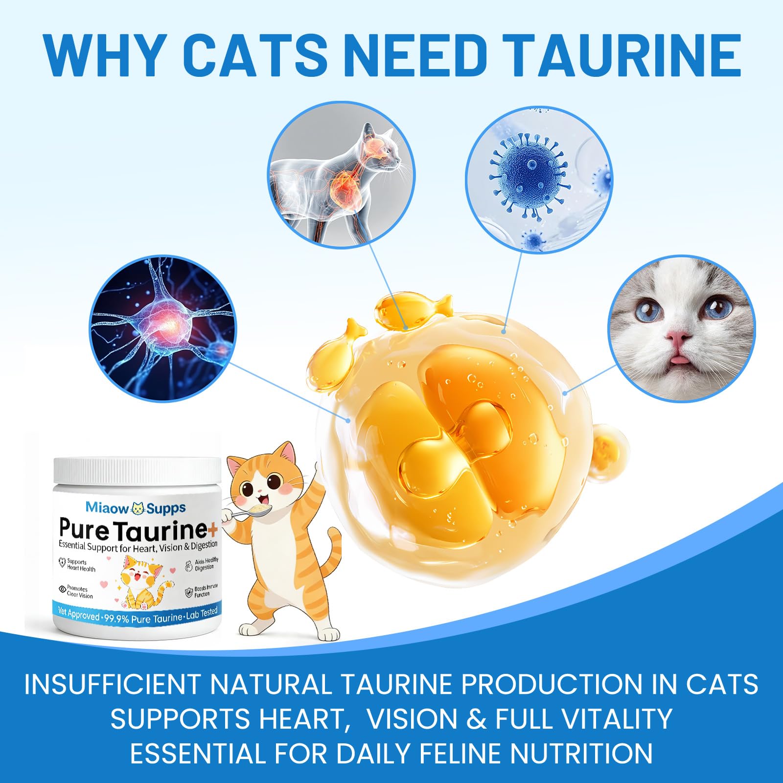 Ksjue Taurine being poured into cat food for seamless mixing
