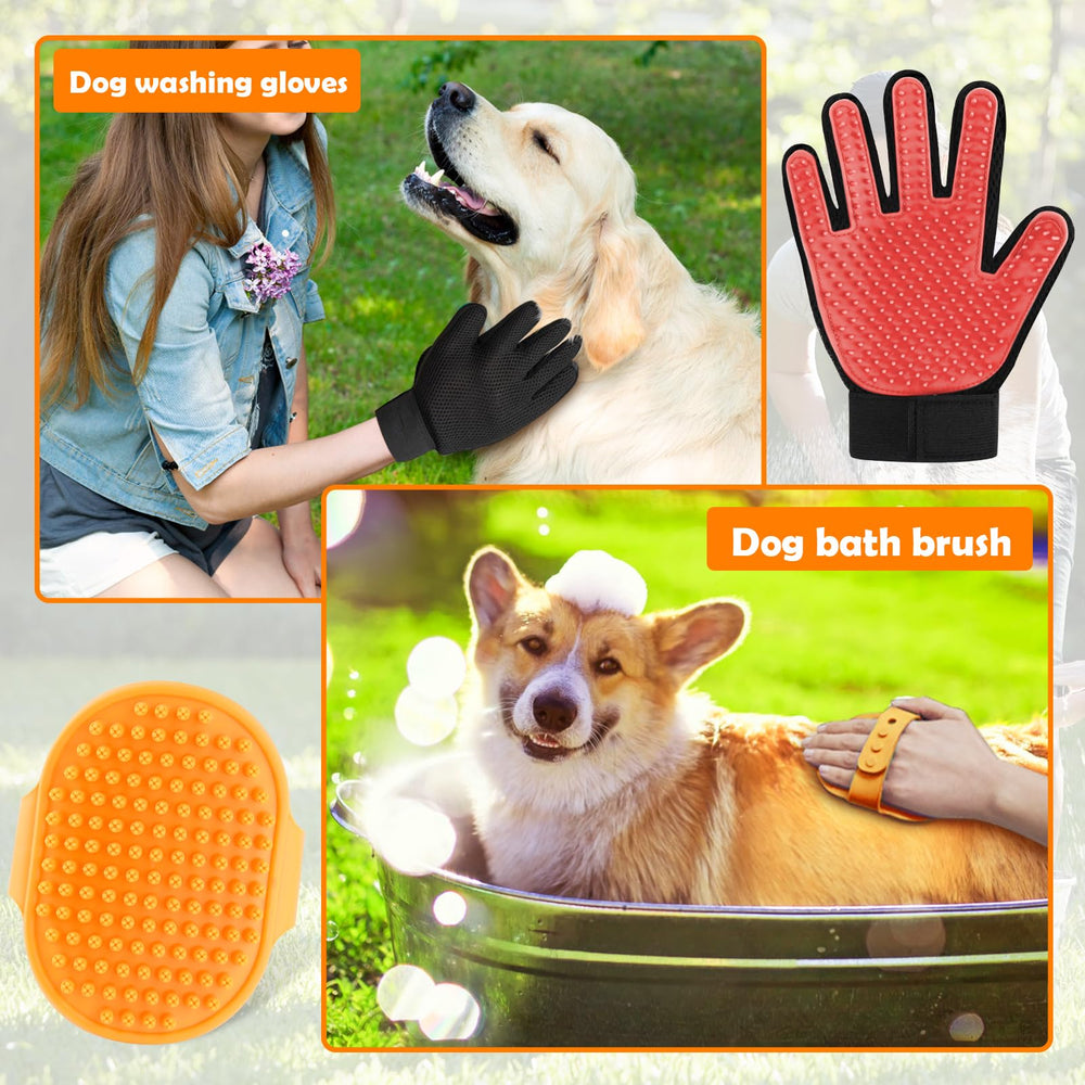 KSSZZCO dog washing gloves included for a comfortable bath experience.
