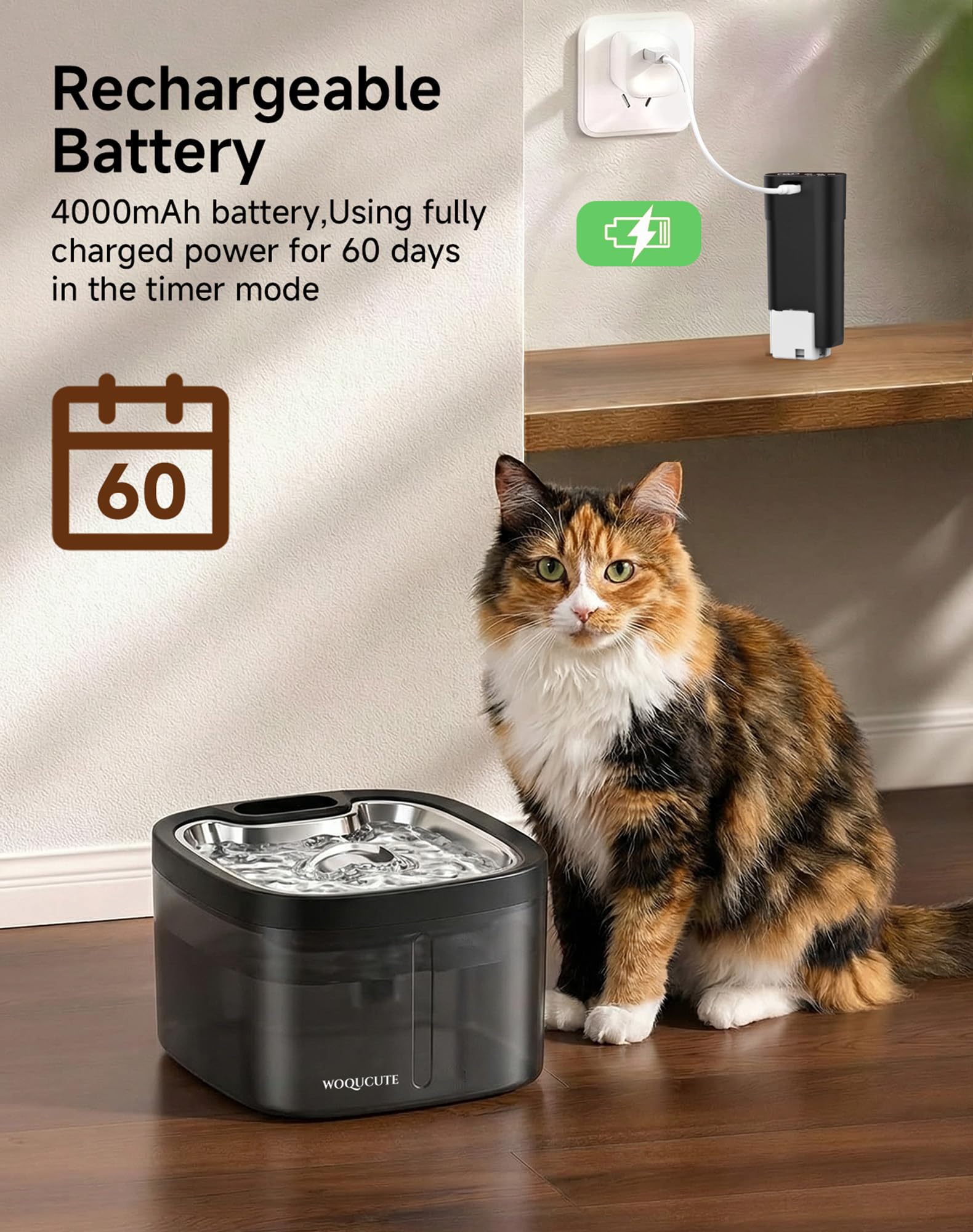 Ksuefao 3.5L capacity fountain for multi-cat households