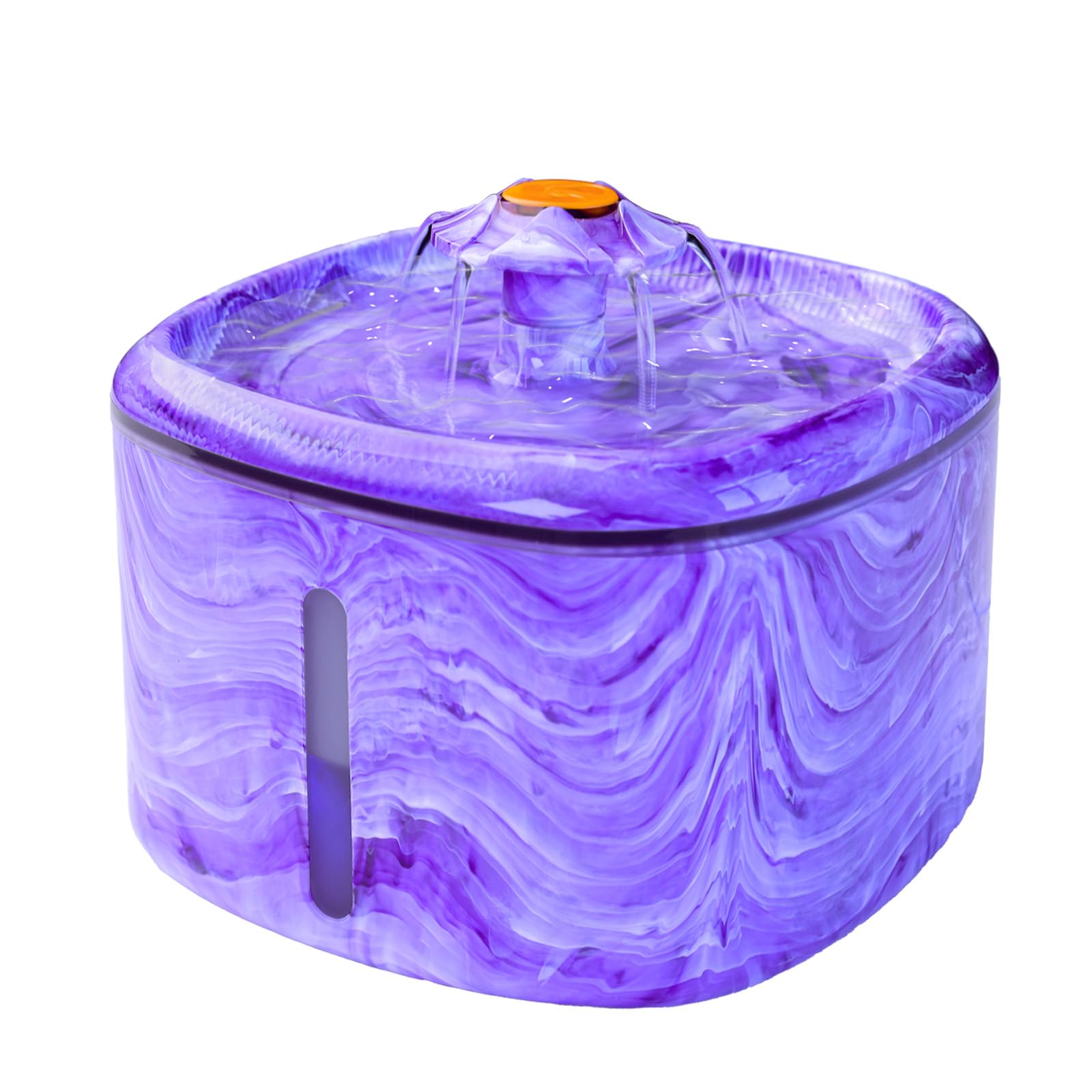 Ksuefao cat water fountain purple with visible water window for easy hydration monitoring