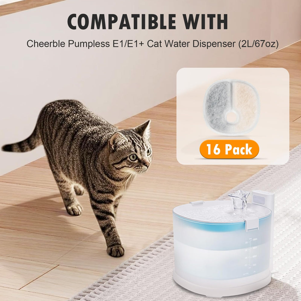 KTNAid 16-pack filters for one-year supply, ensuring steady water quality for multiple pets.