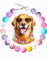 KUDES bubblegum collar with 20mm beads, eye-catching for party photos.