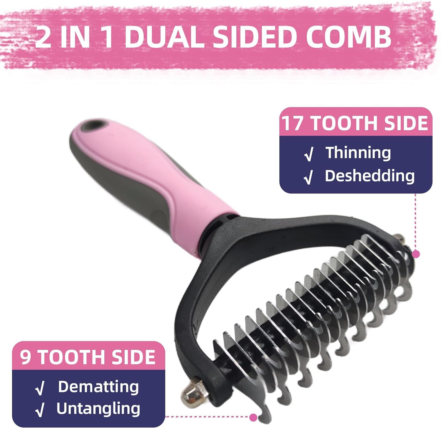 KUEIOX combs with coarse and fine teeth for knot removal