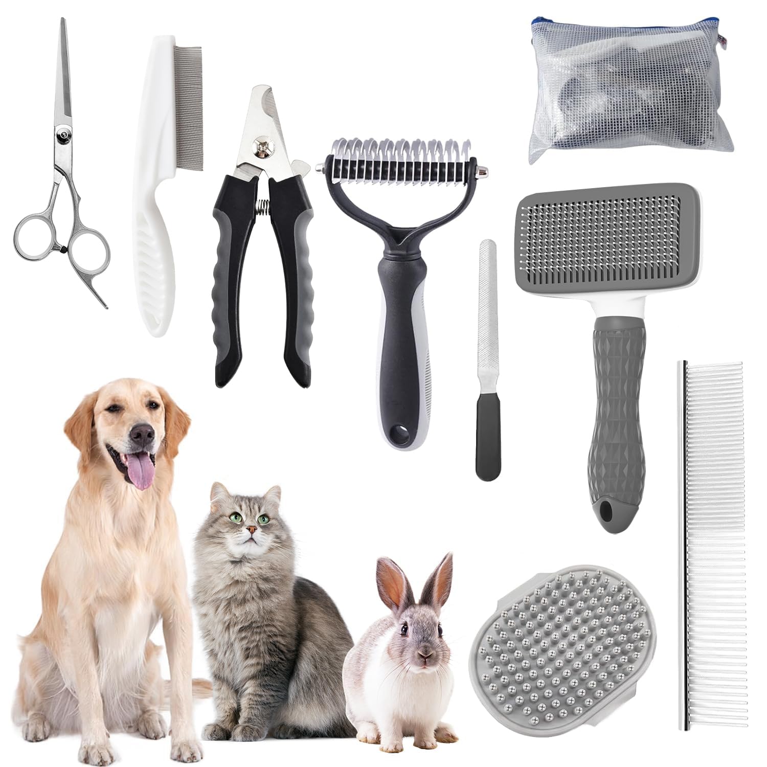 KUEIOX dog brush with self-cleaning design for easy maintenance and grooming efficiency