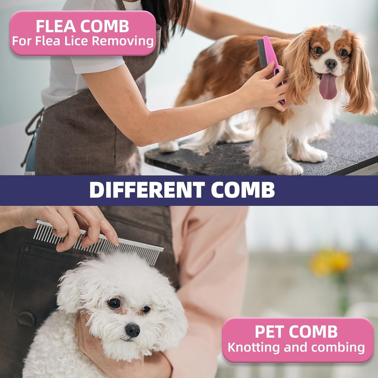KUEIOX flea comb for fleas and debris removal