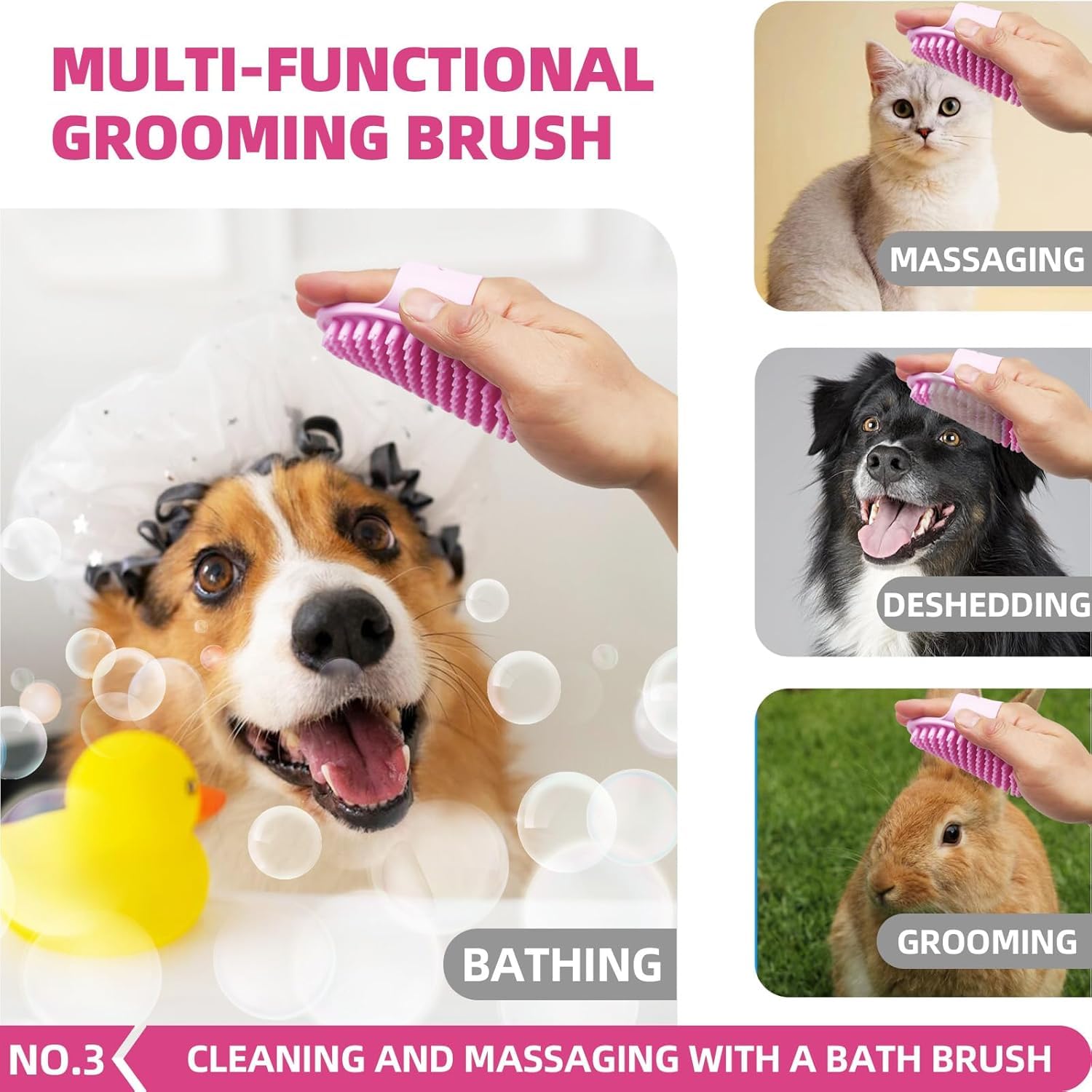 KUEIOX Shampoo Scrubber Brush dispensing shampoo and creating rich foam.