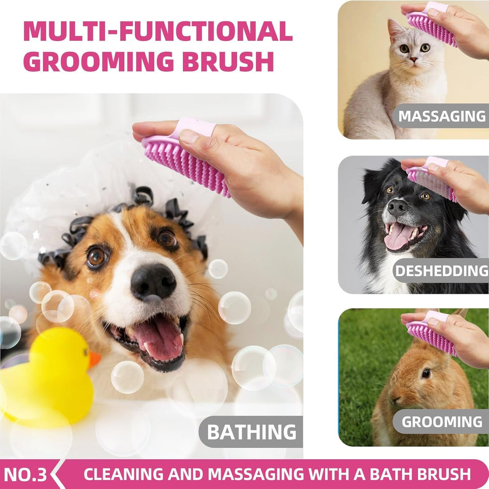 KUEIOX Shampoo Scrubber Brush dispensing shampoo and creating rich foam.