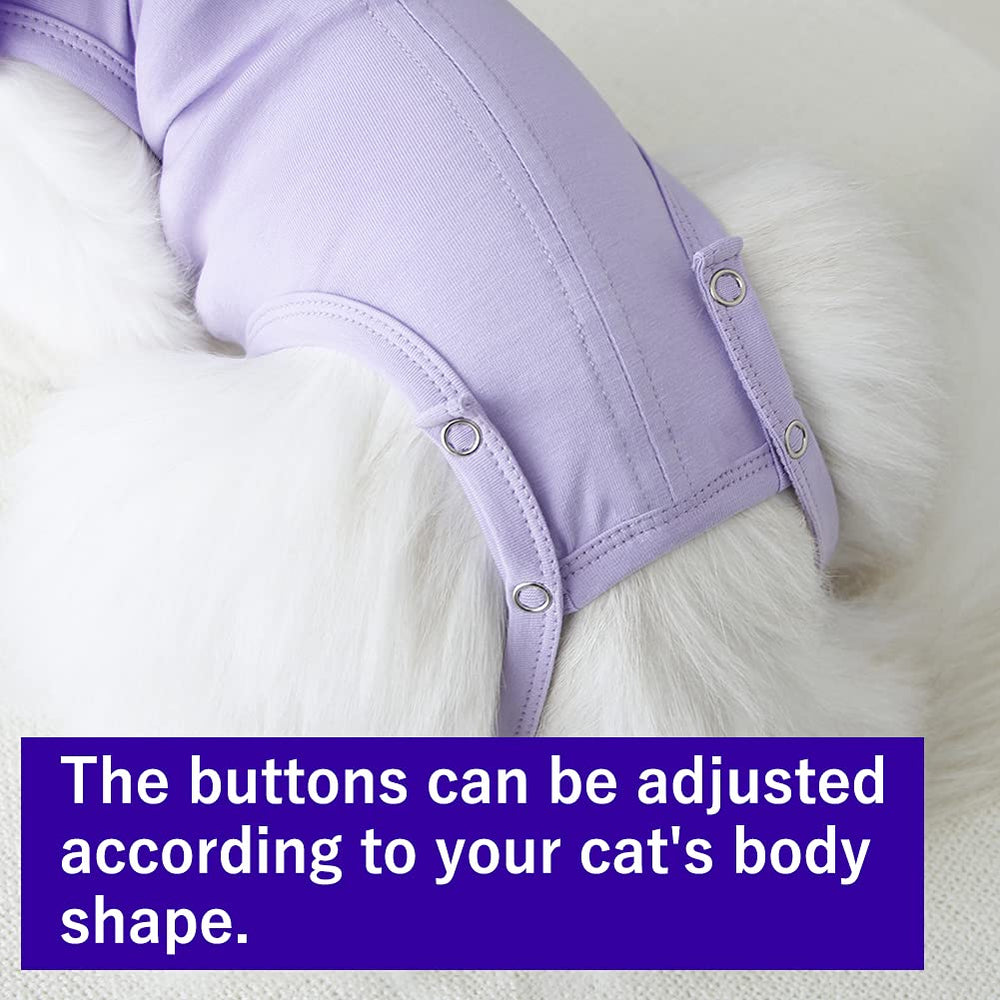 Kukaster Pet cat recovery suit anti-lick feature helps protect wounds.