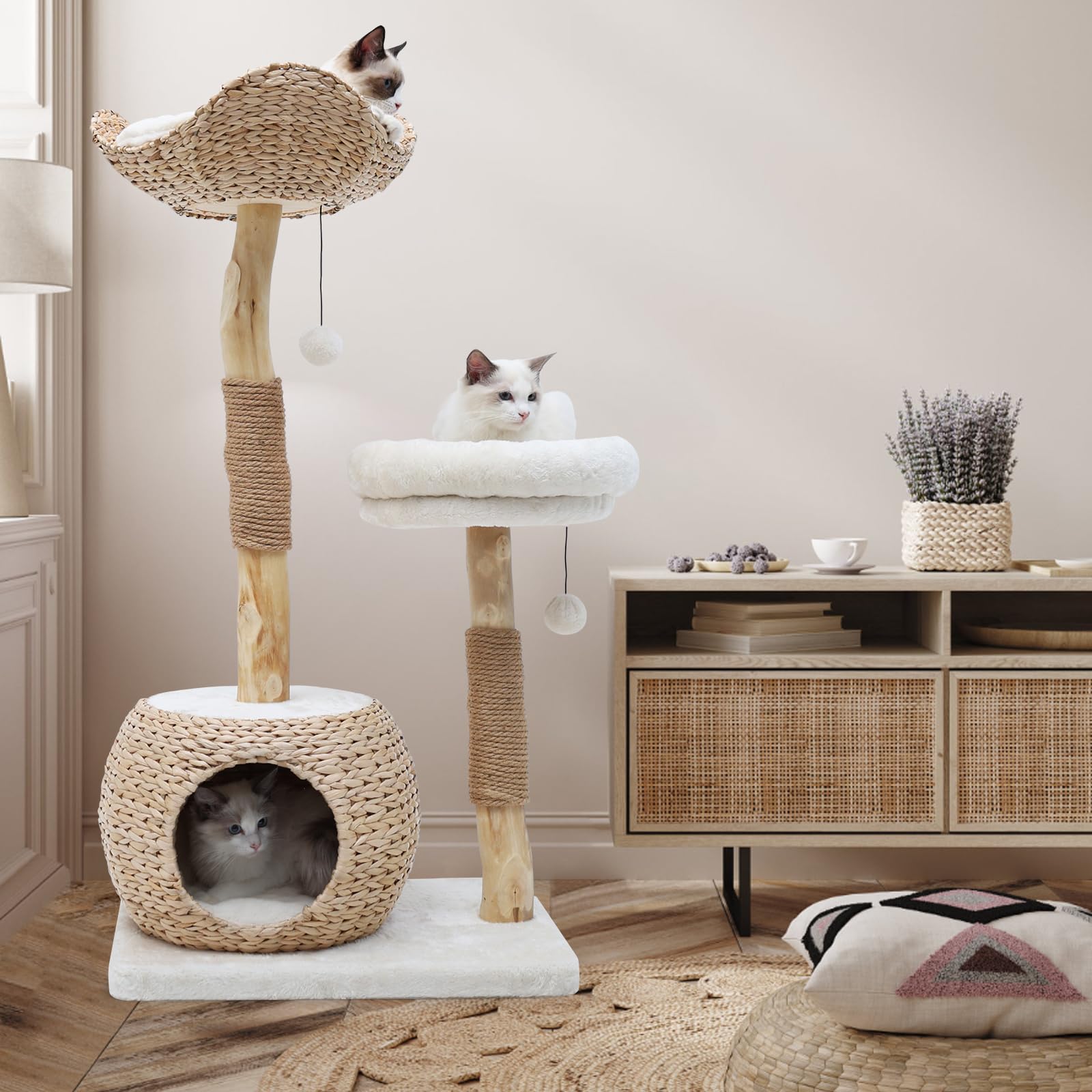 KULAMOON cat tree cushioned top offers a cozy resting spot for cats