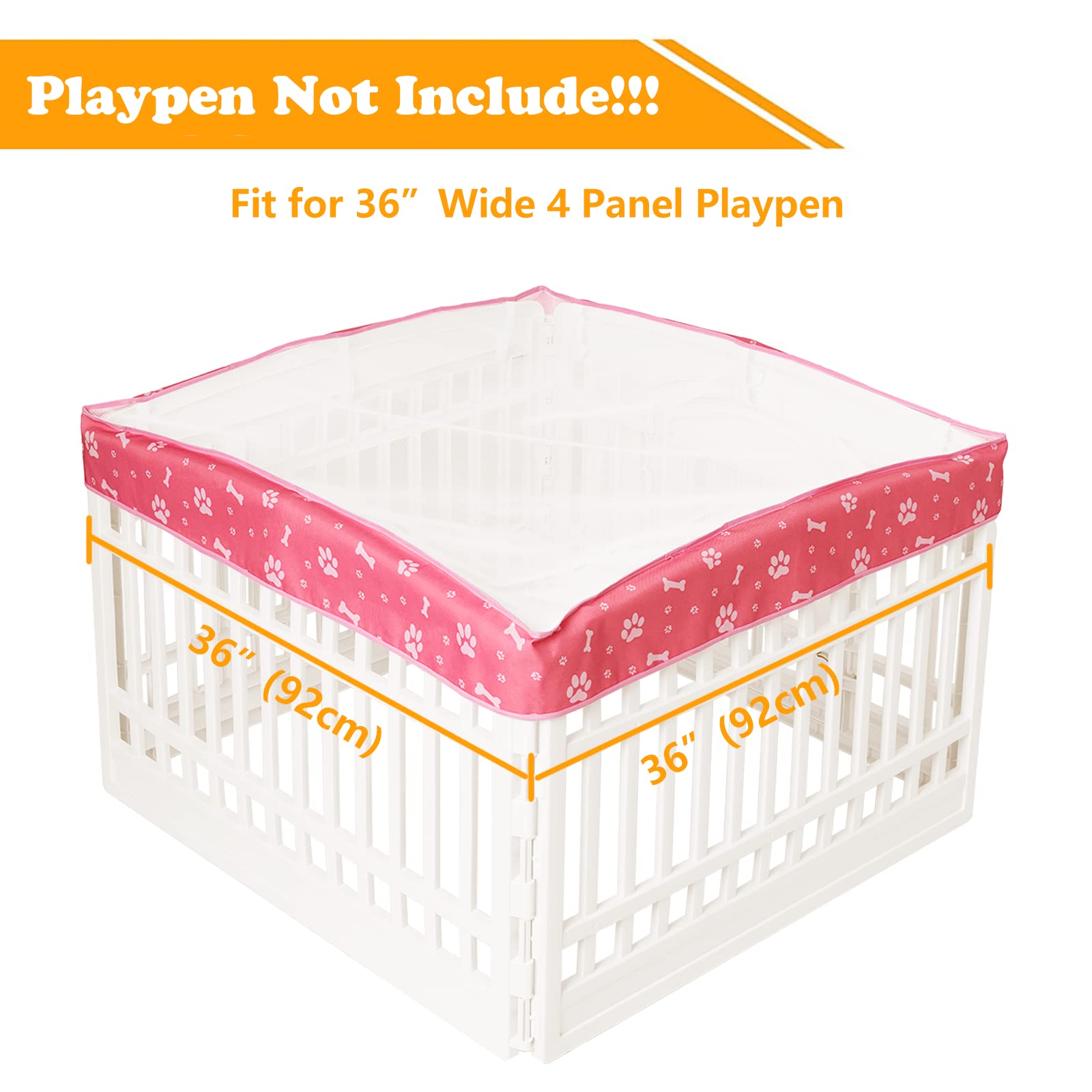 KUMOUARTS dog playpen top cover 36-4-panel for outdoor use with UV protection.