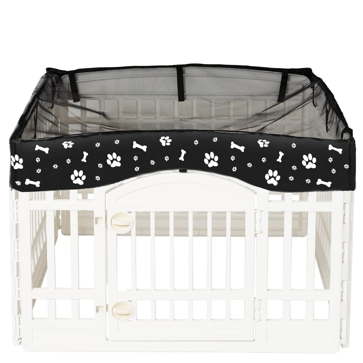 KUMOUARTS dog playpen top cover for 36-inch panels adds shade and privacy outdoors.