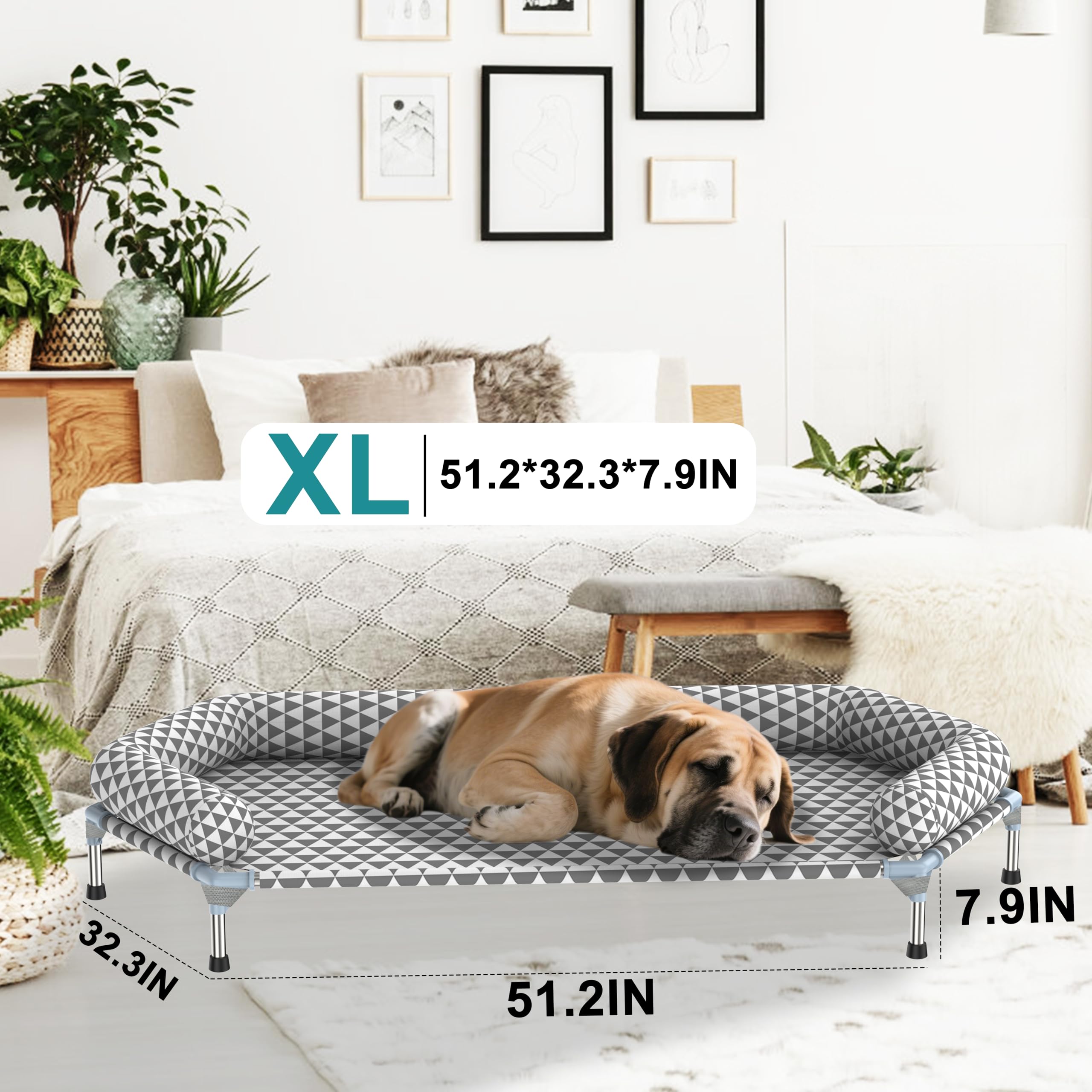 Kuntrust breathable cotton fabric bed promotes airflow for cooling comfort.