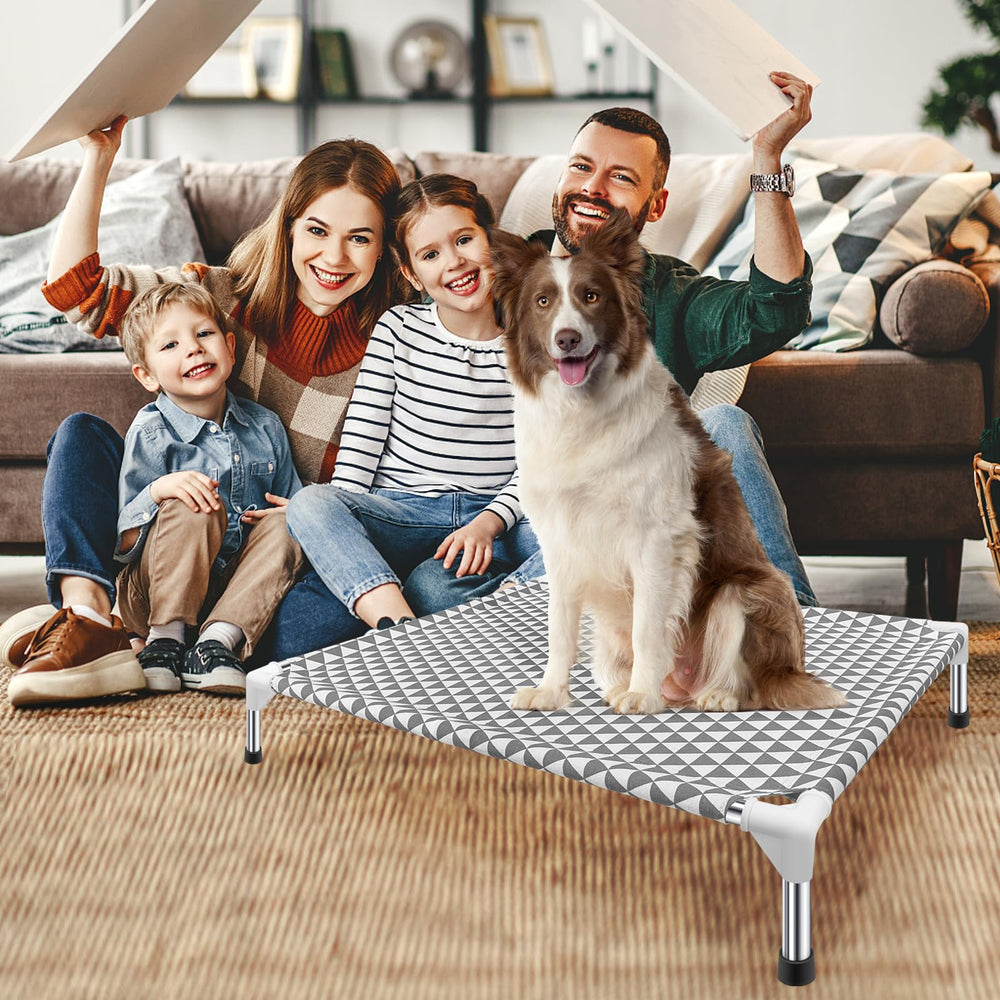 Kuntrust bed supports pets up to 70 lbs with secure footing.