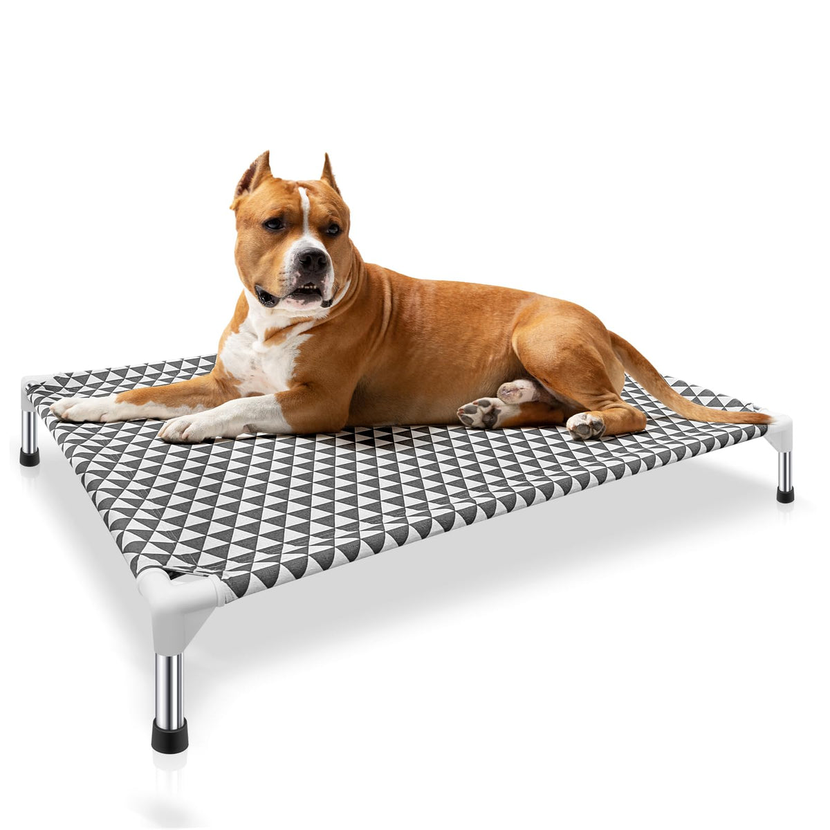 Kuntrust elevated outdoor dog bed with cotton fabric for skin-friendly comfort and breathability
