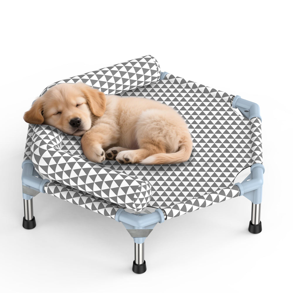 Kuntrust orthopedic dog bed with six-sided elevated frame for more usable space.