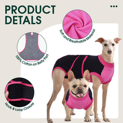 Kuoser anti-licking dog post-surgery onesie helps deter licking and scratching.