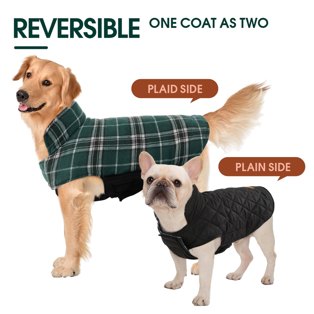 Kuoser dog coat leash hole back enables easy leash connection during walks.