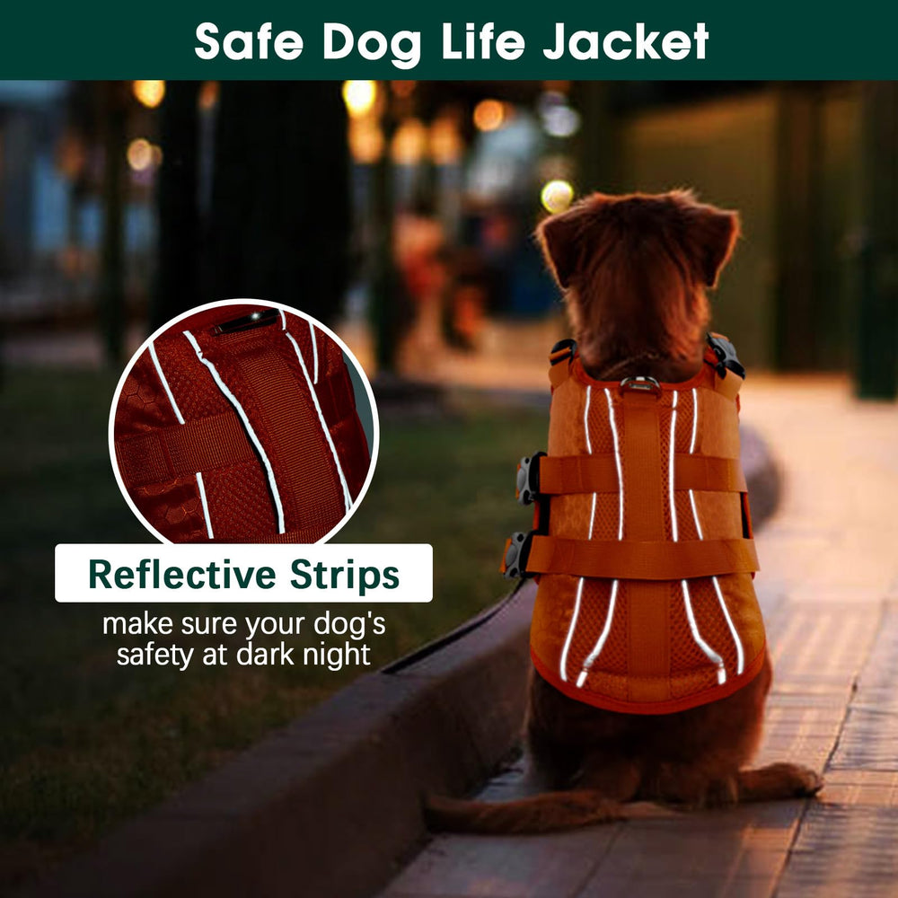 Kuoser dog life jacket durable fasteners ensure reliable closure