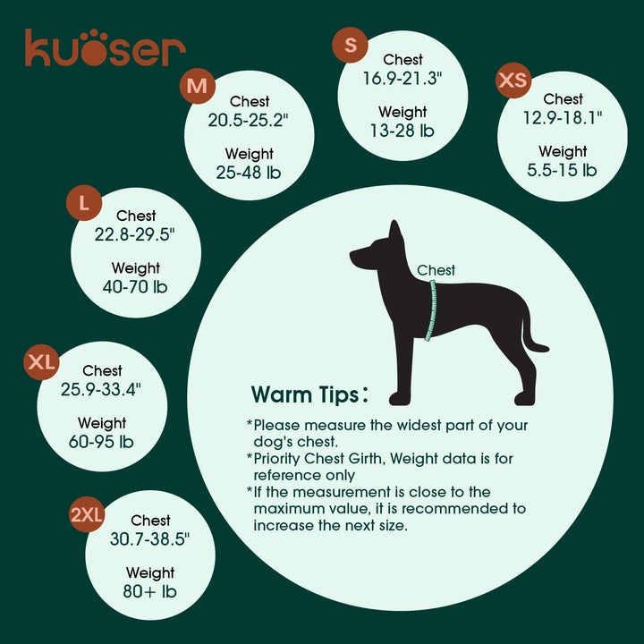 Kuoser dog life jacket with reflective strips for better visibility