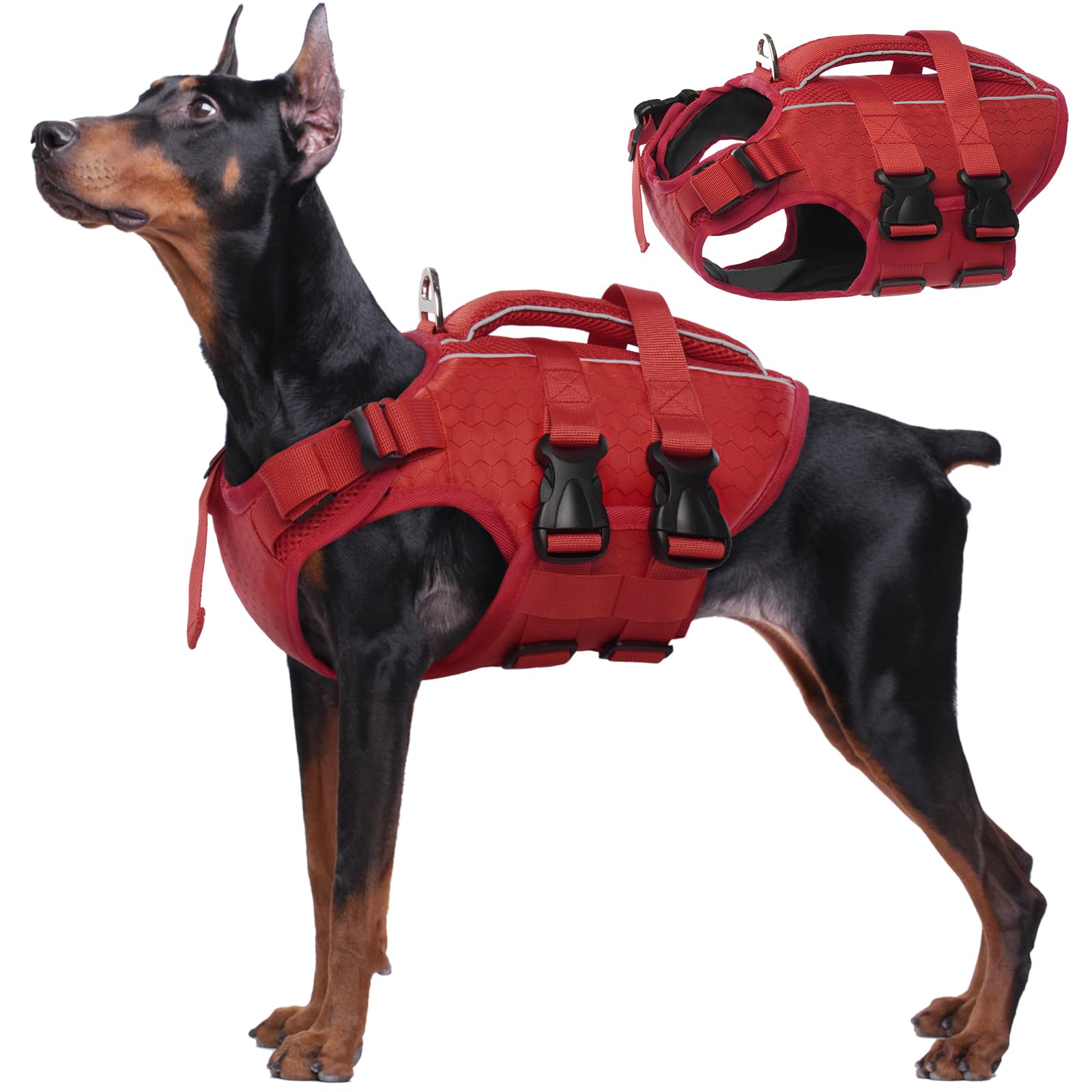 Kuoser flotation-vest for dogs boosts buoyancy during swimming and boating activities