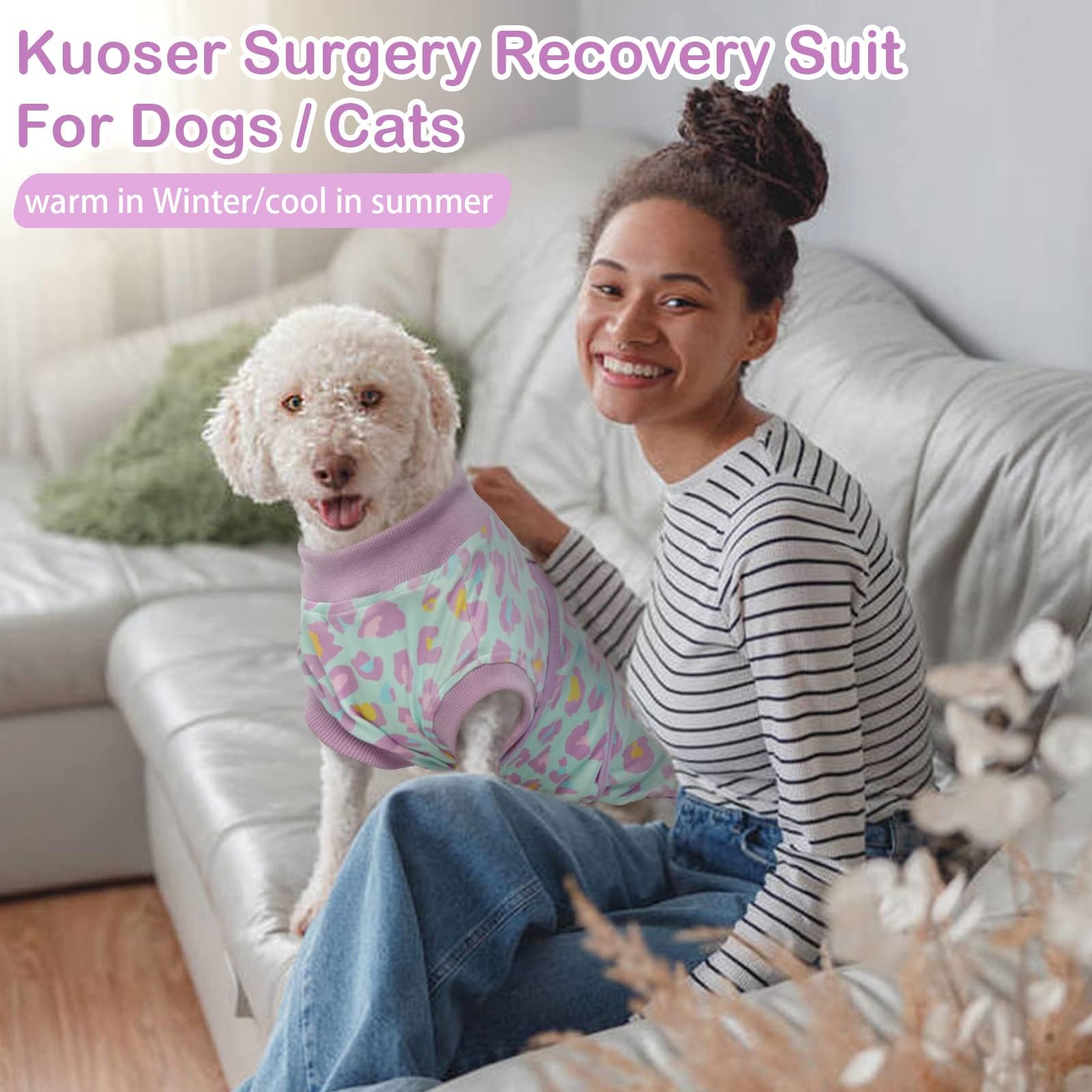 Kuoser durable dog recovery bodysuit for reliable daily wear