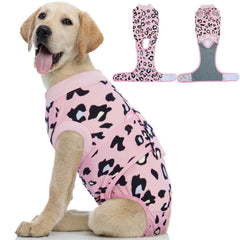 Kuoser dog recovery suit front view protects wounds while healing.